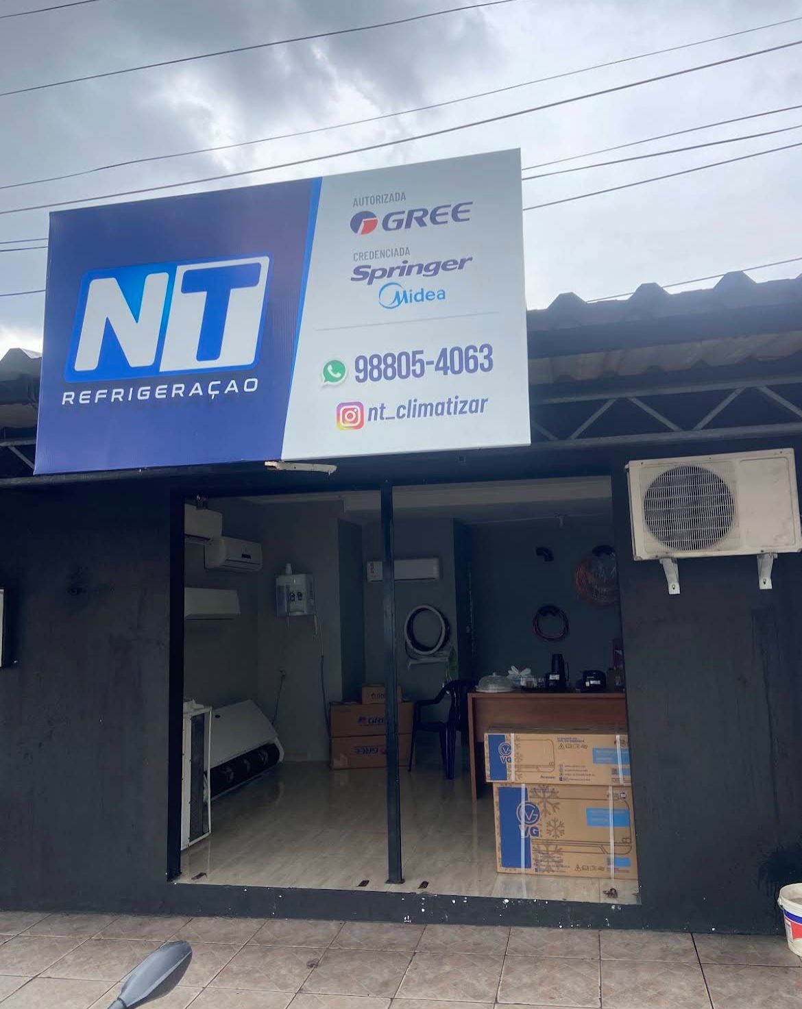 Fachada da loja NT Refrigeração em Manaus - Autorizada Gree, Springer e Midea